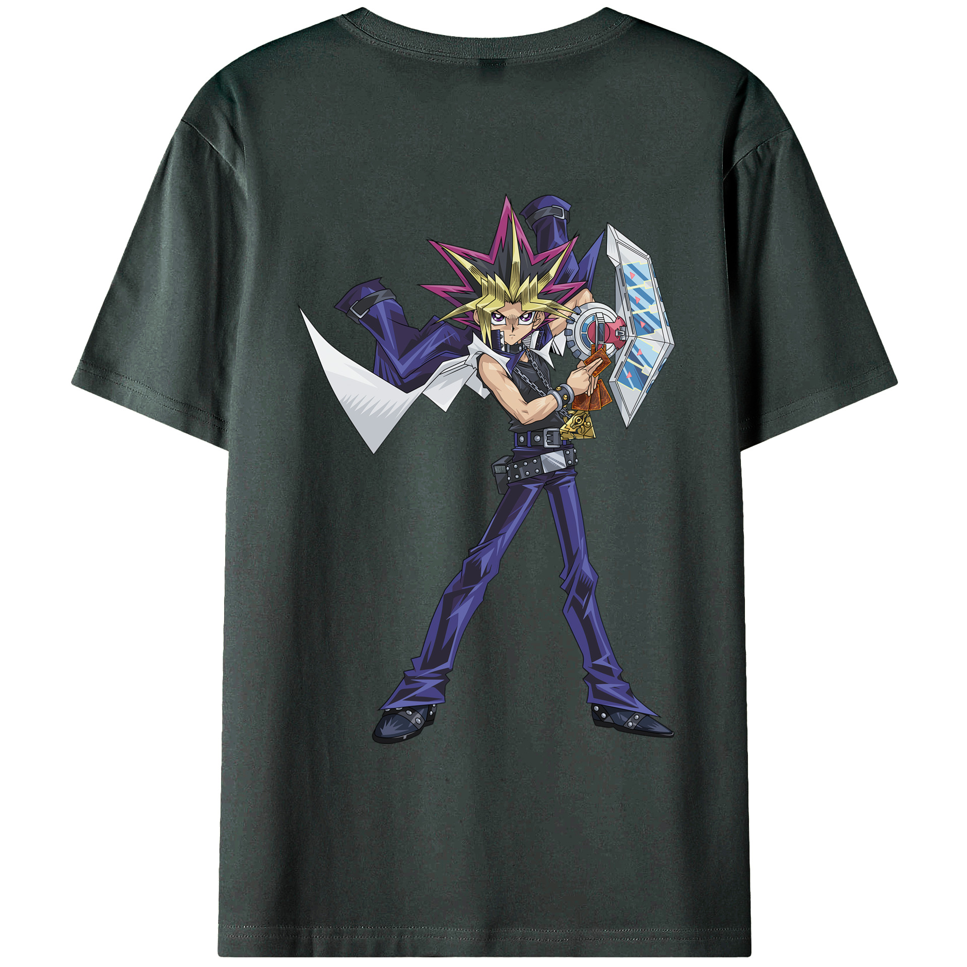 （画像用） 遊☆戯☆王 Yu-Gi-Oh! 綿100％ メンズ半袖Tシャツ（バックプリント） 通気性
